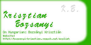 krisztian bozsanyi business card